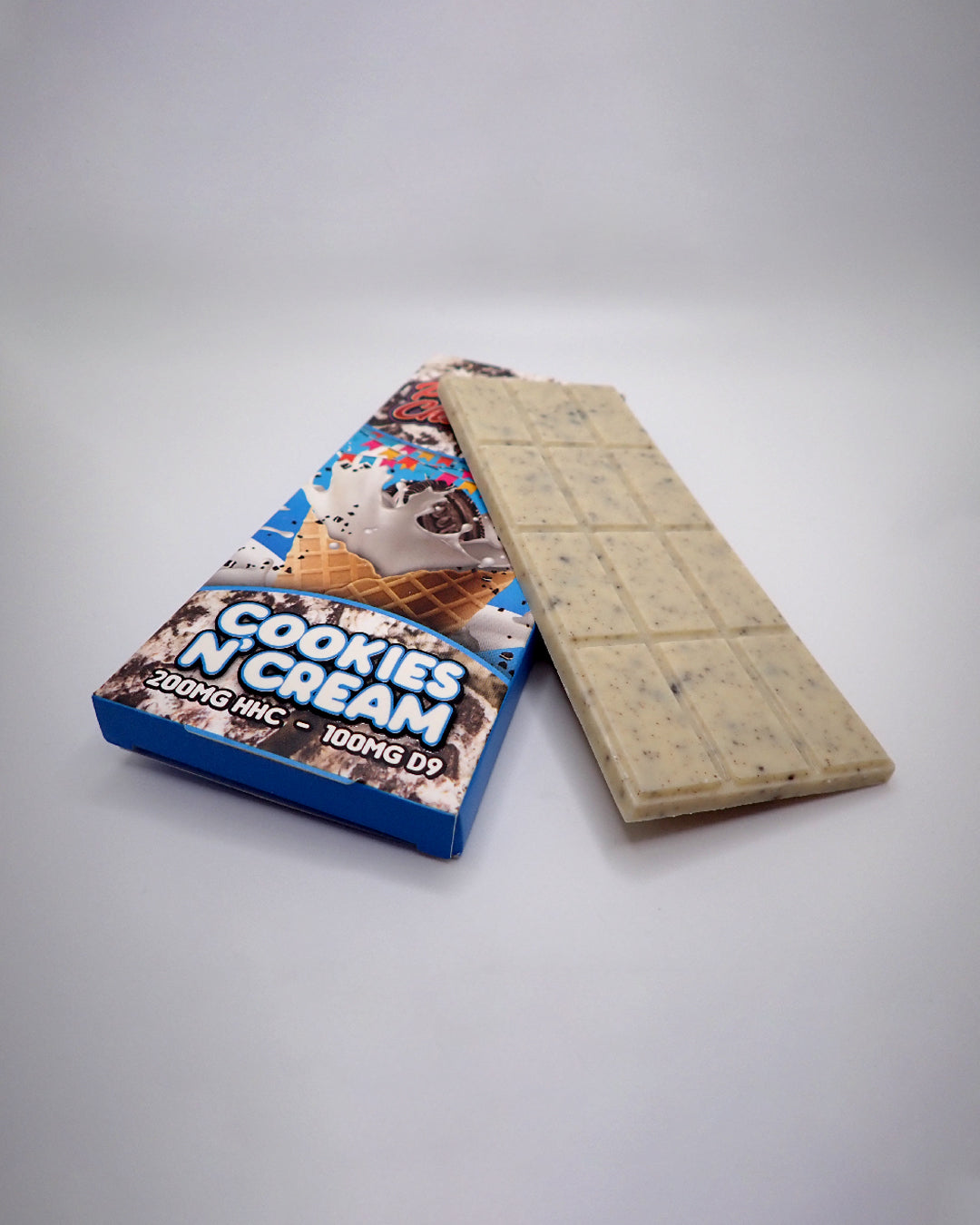 Cookies-n-Cream Chocolate Bar 2 CASES of 10 Bars 200mg HHC 100mg Delta 9