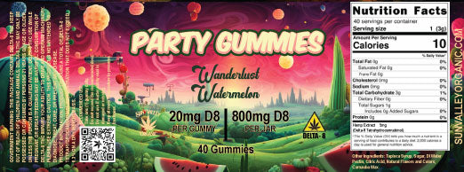 Wanderlust Watermelon Party Gummies – 20mg Delta-8 (40ct)
