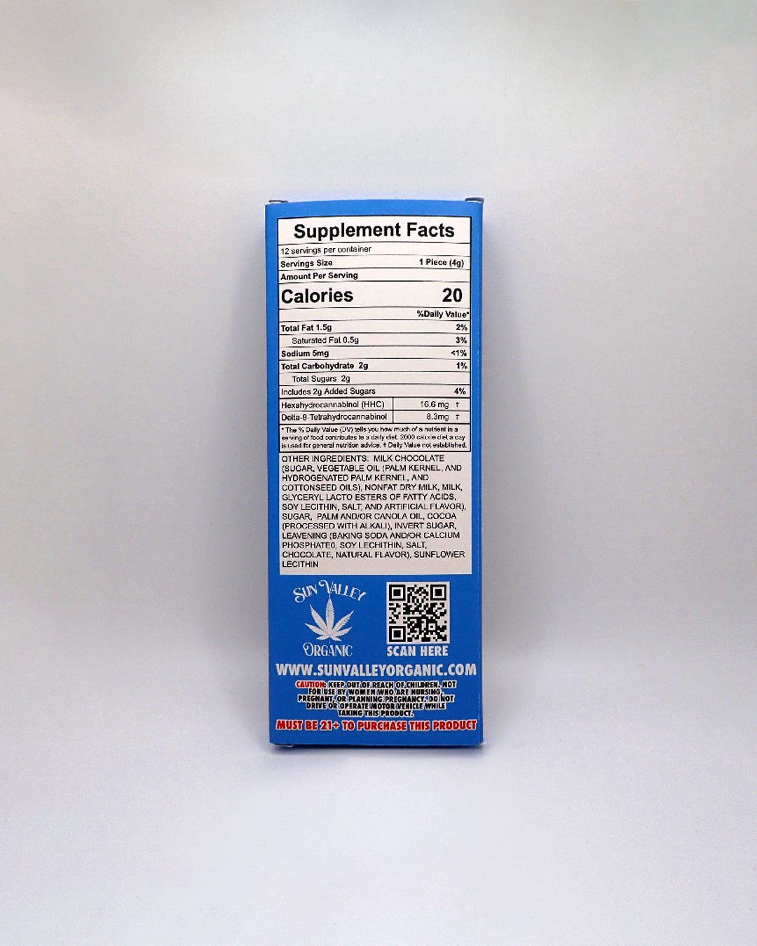 Cookies-n-Cream Chocolate Bar 2 CASES of 10 Bars 200mg HHC 100mg Delta 9