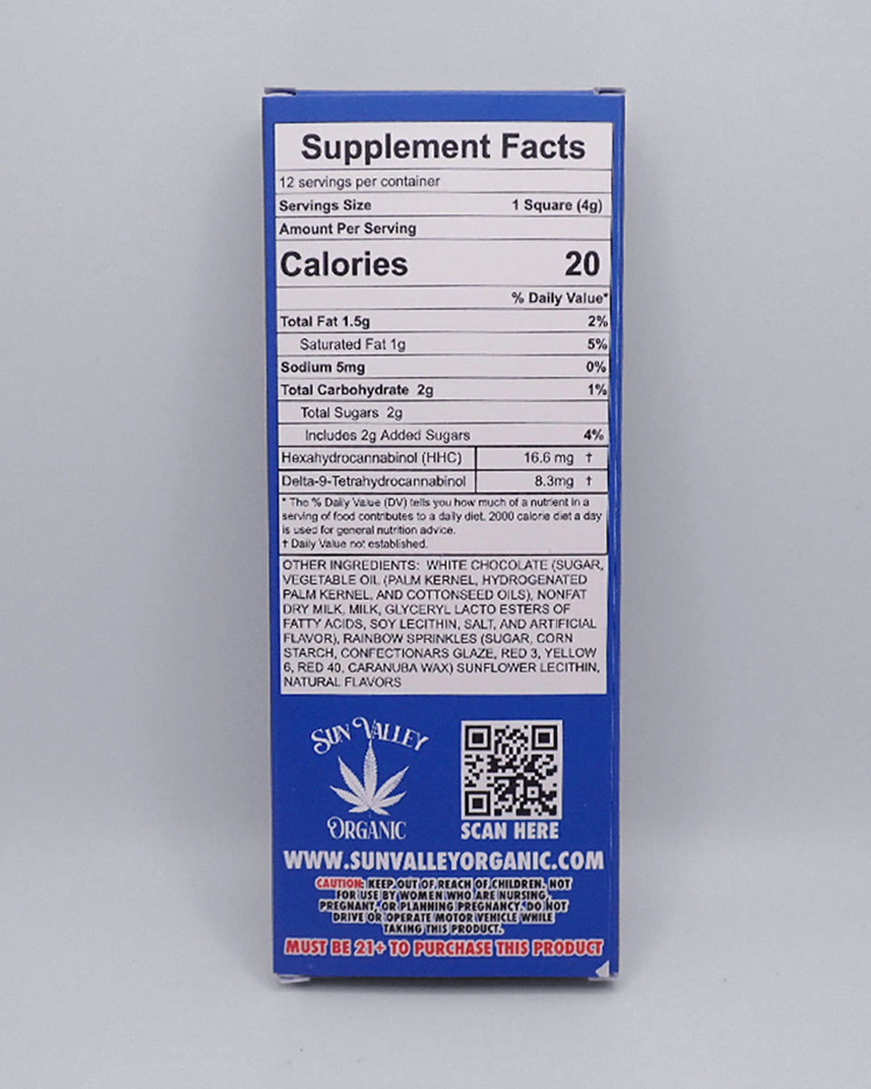 Birthday Cake Chocolate Bar – 100mg Delta-9 THC from Hemp